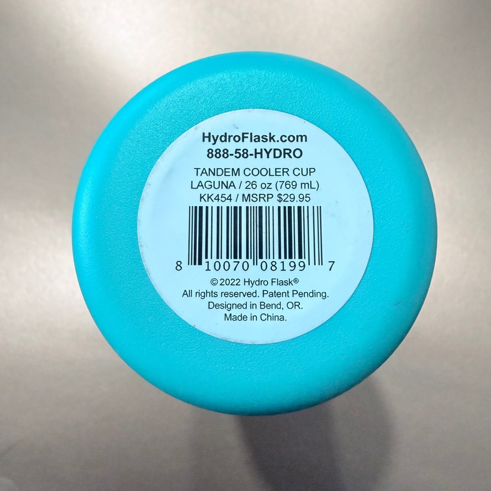 Hydro Flask Tandem Cooler Cup 26 oz Laguna Teal Insulated Can Holder KK454 - Picture 7 of 7